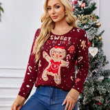 2025 New Year's Clothes Women's Christmas Sweater Cute Soft Knitwear Full Sleeve Casual Loose Xmas Outfit Jumpers Femme Pullover