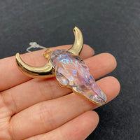 19 Styles Acrylic Cow Pendant Bull Skull Bone Gold Plated Charms for Men's Fashion DIY Jewelry Bull Head Pendant Necklace Gifts