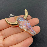 19 Styles Acrylic Cow Pendant Bull Skull Bone Gold Plated Charms for Men's Fashion DIY Jewelry Bull Head Pendant Necklace Gifts