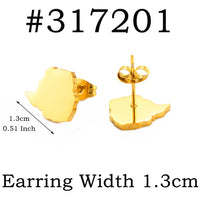 Anniyo Stud Earrings Zimbabwe Nigeria Kenya Congo Ghana Cameroon Map Jewelry for Women Girls Gold Color African Earrings #205821