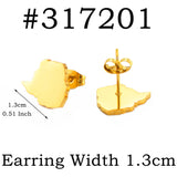 Anniyo Stud Earrings Zimbabwe Nigeria Kenya Congo Ghana Cameroon Map Jewelry for Women Girls Gold Color African Earrings #205821