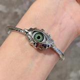 Metal Exaggerated Open Bangle Five Senses Europe American Style Alloy Plated Eyes Bracelets Unique Wide Geometric Cuff Bangles