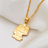 Anniyo Map Of Deutschland Necklace Pendants 45cm/60cm Chain For Women Gold Color Jewelry Germany Map German #007710
