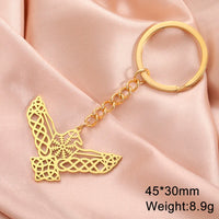 Dawapara Vintage Eagle Crow Raven Pendant Keychain Viking Animal Bird Protection Amulet Stainless Steel Keyring Jewelry