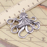 5pcs Charms Octopus 59x57mm Tibetan Silver Color Pendants Antique Jewelry Making DIY Handmade Craft