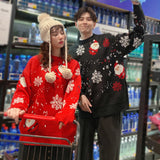 Christmas Knitted Sweaters for Family Couples Christmas Jacquard Jumpers Long Sleeve Warm Thicken Knitwear Sweater Pullover