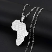 Anniyo Africa Map Pendant Necklaces African Jewelry Hip-Hop Party Wedding Charms Stainless Steel @200821