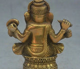 17CM Old Tibet Buddhism Bronze Ganapati Ganesh Lord Ganesha Elephant Buddha Statue