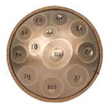 432Hz/440Hz Gold Handpan Drum with Steel Tongue for Yoga,Meditation Instrument,Beginner,Tambor Gift, 22 inch,9, 10,12,14,17notes