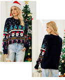 Autumn And Winter Christmas Tree Sweater Pullover Small Snowman Sweater New Fashion Elegant Casual Loose Top Sweater 2025