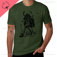 Goddess Kali Standing Over Shiva Printed Man T-Shirt Korean Fashion Quick-drying Animal Prinfor Boys Mens Cotton T-shirts woman
