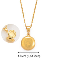 Anniyo DIY Keeping Photo Pendant Necklace Women Iran Jewelry,Gold Color Islam Arab Holy Bible Cross Allah Box #071502