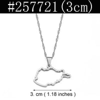 Anniyo 3CM/2CM Outline Afghanistan Map Pendant Necklaces for Women Girls,Afghan Maps Jewelry #257721