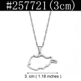 Anniyo 3CM/2CM Outline Afghanistan Map Pendant Necklaces for Women Girls,Afghan Maps Jewelry #257721