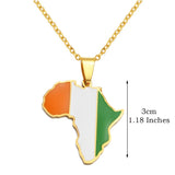 3CM Hip-Hop Africa Map Pendant Necklaces Stainless Steel Jewelry Kenya Mali Senegal Somalia Ghana Sierra Leone Liberia #350221