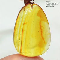 Natural Insect Amber Water Drop Pendant Flower Yellow Amber Insect Necklace Baltic Women Men Jewelry Stone AAAAAAA