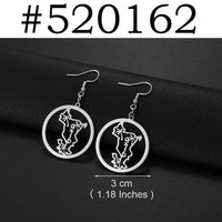 Anniyo New Arrivals Mayotte Big Earrings for Women Girls France Jewelry Stainless Steel Metal Hyperbole Ornaments #520162