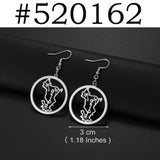 Anniyo New Arrivals Mayotte Big Earrings for Women Girls France Jewelry Stainless Steel Metal Hyperbole Ornaments #520162
