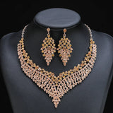 3PC Women's Fashion Star Leaf Dot Necklace Earrings Jewelry Set Wedding Banquet Party Holiday Gift 8884