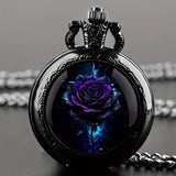 Retro Golden And Silvery Double Dragon Quartz Pocket Watch