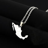 2024 new fashion stainless just Mexico map with city pendant necklace temperament everything collarbone chain birthday anniversa