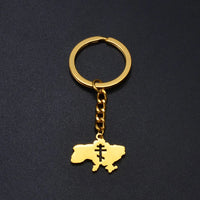 Anniyo Ukrainian Keychain Ukraine Key Ring Ukrainian Jewelry Key Chains for Women Men #000150