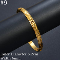 Anniyo (One Piece) Wholesale Dubai Bangle Jewelry Gold Plated Ethiopian Bracelet Openable for Women African Arab Wedding #001802