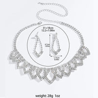 Ladies' temperament, super sparkling geometric hollow design, jewelry set suitable for weddings, gatherings, and holiday gifts