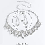 Ladies' temperament, super sparkling geometric hollow design, jewelry set suitable for weddings, gatherings, and holiday gifts