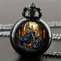 Retro Golden And Silvery Double Dragon Quartz Pocket Watch