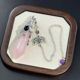 Silver Color 12 Faceted Natural Stone Crystal Pendant Pendulum for Divination 100% Clear Quartz Amethysts Pendulums Pendulo X334