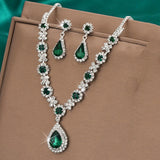 1 Set Of Fashionable Copper Inlaid Claw Chain Necklace, Earrings, Jewelry Set, Women's Wedding Banquet Party Daily Necessities
