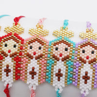 ZHONGVI Cute Religious Saint Design Bracelets for Womne Lady Colorful Miyuki Bead Europe and America Vacation Friendship Jewelry