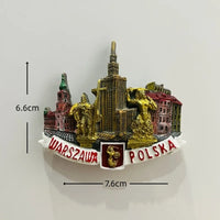 Poland 3D Fridge Magnets Tourism Souvenir Resin Refrigerator Magnets Sticker Collection Handicraft Gift Home Decoration Articles