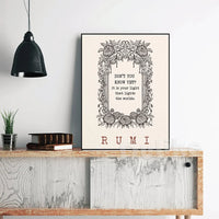 Rumi Quote Art Prints Sufi Home Decor Islamic Calligraphy Wall Art Canvas Painting Whirling Dervish Watercolor Art Picture Decor