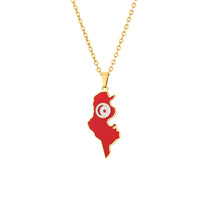 Stainless steel Tunisian map necklace couple style famous style pop personality Dripping titanium steel collarbone chain accesso