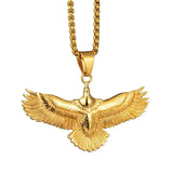 Domineering Flying Eagle Animal Pendant Necklace Men's Fashion Rap Cool Trendy Party Jewelry