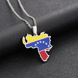 2024 New fashion stainless steel Venezuela map necklace for men and women geometric ethnic style collarbone chain anniversary sm