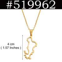 Anniyo 4CM France Mayotte Map Pendant Necklaces for Women Girls Mamoudzou Mahore Jewelry #519962