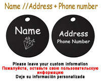 Personalized Pet Cat Dog Name Collar Accessories Circle Custom Engraved ID Tag Necklace Chain Charm Supplies For Dog Product