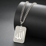 2024 New fashion cut titanium steel square brand necklace corrosion rune square brand pendant Hip Hop stainless steel women's ne