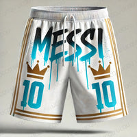 Classics AI Design Printed Messi Graffiti Oversized Football Shorts Sweat-Wicking Quick-Drying for Daily Training Beach shorts