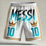 Classics AI Design Printed Messi Graffiti Oversized Football Shorts Sweat-Wicking Quick-Drying for Daily Training Beach shorts