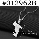 Anniyo Mayotte With Heart Flag Hippocampus Map Pendant Necklaces for Women Girls France Jewelry #012962