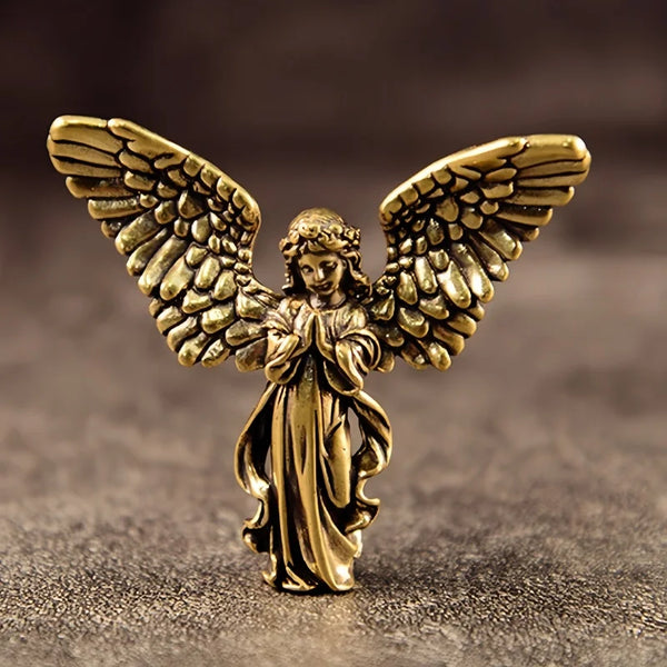 Vintage Brass Angel Cupid Statue Blessed Exquisite Handmade God Of Love Cupid Desktop Decorations Gift Home Decor Accessories