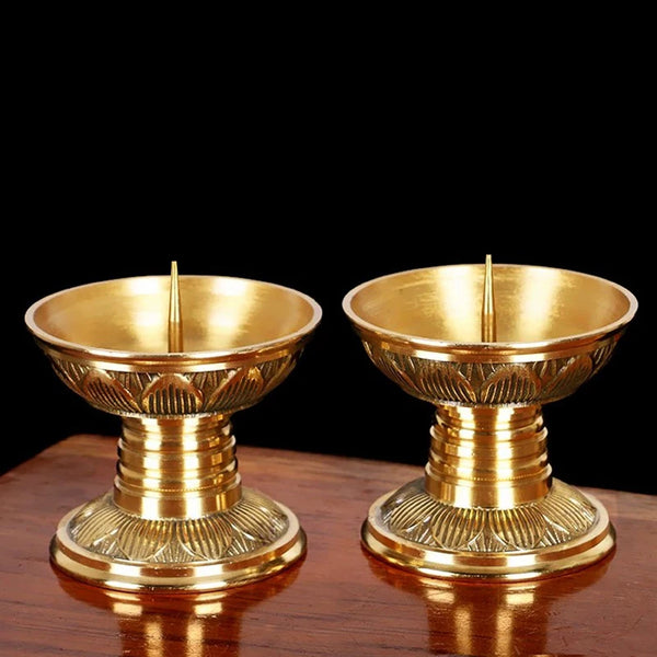 2PCS Vintage Brass Candlestick Candle Holders European Candlestick For Wedding Party Decor Mini Retro Candle Stick Stand