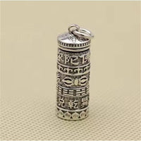 Ethnic Style Relief Lotus Vajra Pestle Design Men Necklace Blessing Buddhist Sutras Tube Pendant Male Choker Accessories