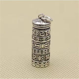 Ethnic Style Relief Lotus Vajra Pestle Design Men Necklace Blessing Buddhist Sutras Tube Pendant Male Choker Accessories