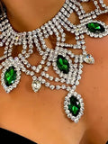 Sexy Shiny Droplet Rhinestone Necklace Fashion Exquisite Luxury Bridal Wedding Party Jewelry Necklace Accessories Versatile