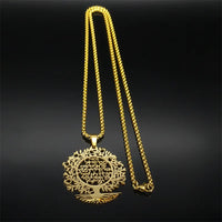 2024 New fashion Tree of Life elegant pendant lettering hollow necklace temperament hundred matching couple collarbone chain